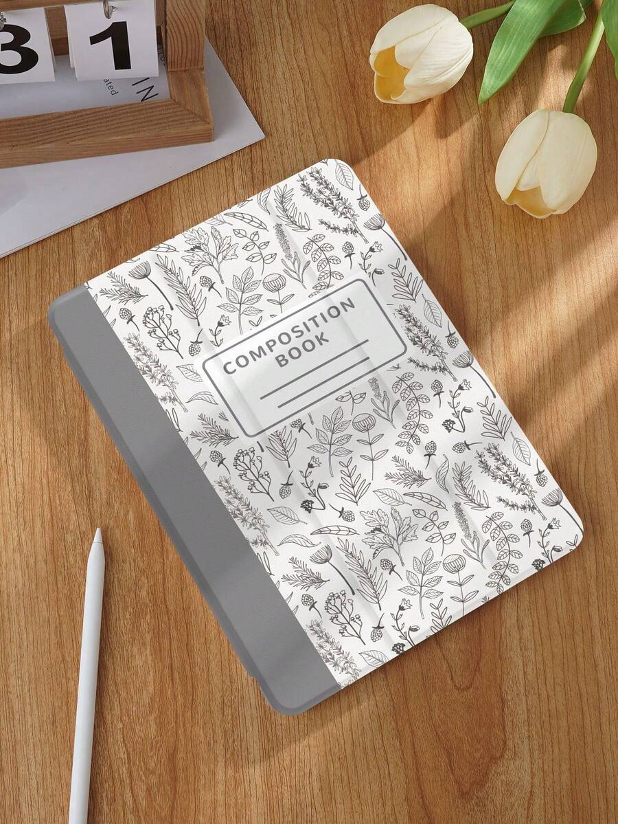 Funda protectora con patrón de plantas pintado a mano compatible con iPad 7/8/9/10.2", iPad de 10a generación, compatible con Kindle Paperwhite de 12a generación 2024, Kindle (11a generación) lanzamiento de 2022, compatible con Samsung Galaxy Tab. La funda tiene función de suspensión/activación automática y está disponible en múltiples estilos.