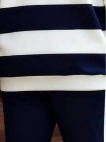 Plus Size Men's Striped Colorblock & "King" Letter Print Hoodie Set, Casual Patchwork Long Sleeve Top And Pants Tracksuit For Daily Wear And Outdoor Exercise - Multicolor - View 7