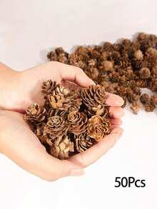 20/50 Piezas Conos de piña decorativos falsos y convenientes de estilo DIY para decoración de Navidad, otoño, invierno y hogar. Decoración realista de piñas artificiales para coronas navideñas, regalos y decoración de dormitorio.