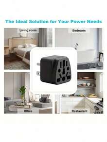 1 个美标插头转换器，兼容美国、欧盟、英国、澳大利亚、日本、亚洲、意大利、瑞士等地区——将圆形插脚转换为标准的美标三脚公插头，用于墙壁插座电源充电器转换。 - 美規B型插(110-127V) - 查看 8