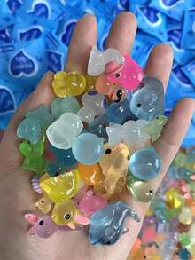 30pcs/20pcs/10pcs - Mini Resin Animal Figurines, Can Hide Glowing Ducklings, Dinosaurs And Other Micro Animals, Glow-In-The-Dark Effect, Suitable For Miniature Garden Landscape, Aquarium, Potted Plants, Party Decorations. Mini Resin Animal Figurines, Compact And Exquisite, Suitable For Miniature Fairy Garden Landscape Decoration. - Multicolor - View 8