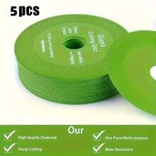 5pcs Ultra-Thin Glass Cutting Discs, Multi-Functional Steel Saw Blades, Suitable For Precise Cutting And Polishing Of Tiles, Glass Bottles And Laminate Flooring - Green - View 2