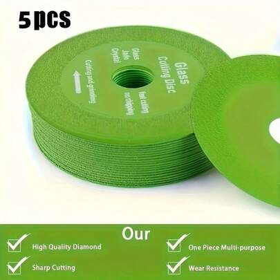 [5pcs Ultra-Thin Glass Cutting Discs] 5pcs Ultra-Thin Glass Cutting Discs Multi-Functional Steel Saw Blades For Ceramic Tiles, Wine Bottles, And Laminate Flooring Precision Cutting And Polishing Guide Rails