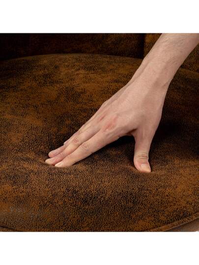 Meubles Cosy Elegante Bruin Suede Dining Chair, Com Tafel Seat, Moderne Metal Legs, Kitchen, 72 62 90.5 Cm view 7