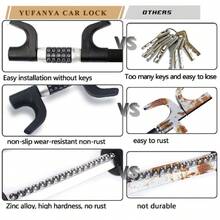 Bloqueo de volante, dispositivo antirrobo, bloqueo de dirección retráctil sin llave, barra de prevención de robos, para coche, camiones, SUV, furgoneta