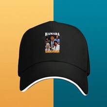 A black baseball cap with the design of "HAMADA MASAROSHI", a cap full of fashion sense low cap snapback duck cap baseball cap sports retro small head around graphic print unisex Baseball cap visual fashionable large head around ball cap breathable snapback cap Duckville cap low cap - ブラック - チェックする 1