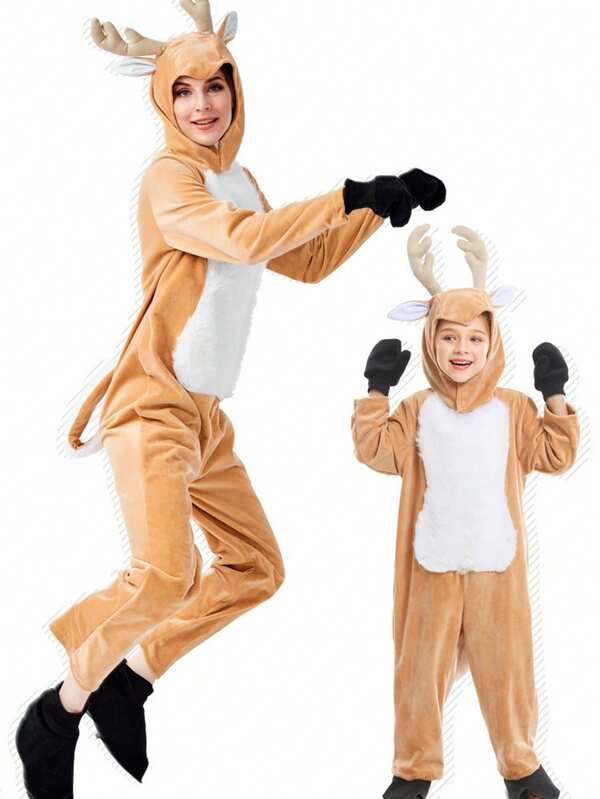 Deer Christmas Costume For Adults, Animal Performance Cosplay, Parent-Child Christmas Costume, Little Deer Santa Suit