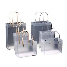 30/20/10pcs Transparent PVC Gift Bags, Birthday Party Gift Packaging Handbag, Gift Bags, Souvenirs Packaging Bags - Clear - View 7