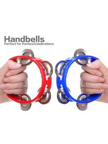 1 pieza de instrumento de percusión tipo campana de mano para fiestas, actuaciones en escenario y conciertos, instrumento para niños, pandereta pequeña, instrumento > multicolor, guitarra para niñas, guitarra para niños, música para niños