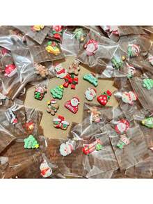 10/40/70/100pcs Christmas Mini Santa Claus Fridge Magnets Individually Packed Miniature Simulation