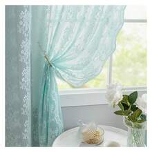 Seafoam Sheer Window Curtain Panel Pair For Living Room Bedroom Boho Semi Sheer Draperiess Nursery Gauze Curtains Boy Beach Room Decor 52" W X 96" L Mint Green - 多色631 - 查看 3