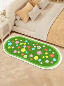 1pc Premium Velvet Faux Sheepskin Floral Carpet, Soft & Easy Care Moss Flower Rug For Living Room, Sofa, Bedroom, Home Decor, Holiday Decoration