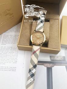 Burberry Đồng hồ City Haymarket Check Yellow Gold 38mm - Vàng - Xem 5