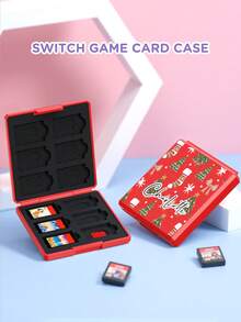 Tempat Penyimpanan Kartrid Game Switch Edisi Natal Kustom untuk Switch 2, Organizer Kartrid Game dengan Nama Kustom, Kompatibel dengan OLED/Switch NS/Switch Lite dengan 12 Slot Kartu Game & 12 Slot Kartu Micro SD, Casing Keras, Lapisan Silikon Hitam, Aksesoris Switch, Hadiah Romantis Musim Semi/Kembali ke Sekolah/Hadiah Natal - MultiWarna - View 7