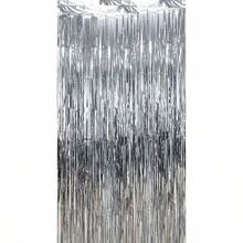 3 piezas Cortinas de flecos de aluminio metalizado, telón de fondo plateado y dorado para fotomatón de fiesta, cumpleaños, boda, compromiso, despedida de soltera, homecoming, Acción de Gracias, decoración navideña