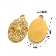 5pcs Stainless Steel Diy Jewelry Accessories Plated 18k Gold Bracelet Ins Niche Design High-Grade Sun Vintage Earrings Pendant Stainless Steel Necklace Jewelry Accessories - Sun Pendant - View 15