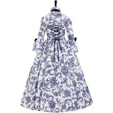 Victorian Dress Women Rococo Dress With Horn Sleeves Court Masquerade Costume Evening Gown - 寶藍色 - 查看 4