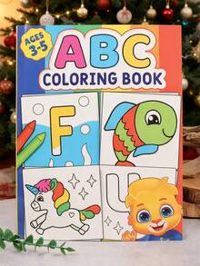 1 pieza Libro para colorear ABC: Colorea talla grande de 100 animales, aves, vehículos, frutas, juguetes y alfabetos para niños y niñas. Regalo perfecto para cumpleaños y Navidad