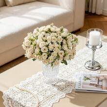 80 piezas Flores de rosa artificiales de seda, ramos falsos para decoración de primavera de boda, jarrón para el hogar, comedor, dormitorio, cocina, baño, Día de la Madre, San Valentín, fiesta de cumpleaños, decoración de jardín exterior