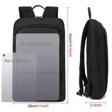 Business Slim Backpack For Men Women 15.6 Inch Water Resistant Laptop Backpack With USB Charger Computer Notebooks Lightweight Small Backpacks For School/Travel/Business/Work/College Bag - màu đen - Xem 5