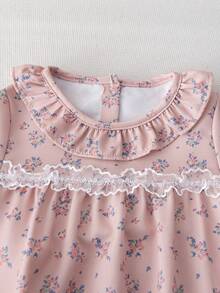 2pcs/Set Newborn Baby Girls Cute Stylish Long Sleeve Bodysuit And Hat, Spring/Autumn Outfit