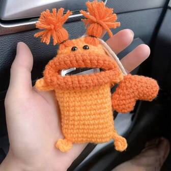 Estuche para auriculares con forma de salchicha hecho a mano, protector de llave de coche, bolsa para llave de casa, llavero, mini billetera, billetera pequeña, billetera con llavero, para mujer y hombre, billetera monedero linda