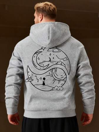 New Plus Size Men Outdoor Casual Hooded Sweatshirt, Autumn/Winter