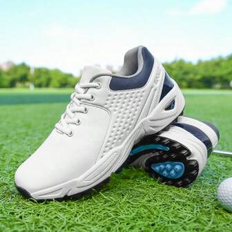 Fashionable Minimalist Anti-Slip Design Golf Shoes, Men's Outdoor Casual Sports Shoes With Multi-Function Grass Training Grip