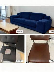 1 pieza Cinta de reparación de cuero, parche de cuero autoadhesivo, adecuado para sofá, banco, muebles, asiento de coche, kit de reparación de desgarros de cuero, restaurador de cuero autoadhesivo, recortable, reparación de sofá, aplicable para hotel/restaurante/oficina/espacios comerciales, taller y tiendas - Multicolor - Ver 2