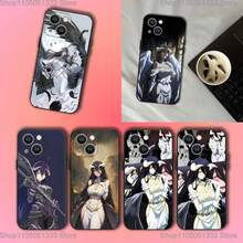 Overlord Cartoon Albedo Phone Case Cover Compatible With  17, 16, 15, 14, 13, 12, 11, Pro, XS, Max, XR, Plus, E, SE4, Mini Black Soft Cover, Cover Compatible With  17 Case,  17 Pro Case,  17 Pro Max Case - Z4 - Visualizzare 3
