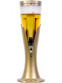 Beer Tower 3L/100oz Beverage Dispenser With Fluent Spigot & Ice Tube,Margarita Tower, Mimosa Tower, Tabletop Liquor Drink Dispenser For Parties, Bars, Pubs, Restaurants - 1 - View 4