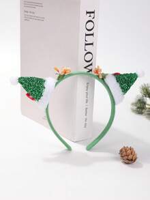 1pc Women's Cute Green Christmas Party Versatile Headband With 3D Holiday Decoration - Multicolor - View 5