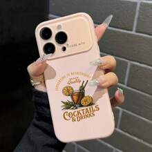 Compatible con la serie 17 Pro/17 Pro/17/16 Pro/15/14/13 Pro/Plus Nuevo teléfono inteligente con ventana grande Cócteles, bebidas y naranjas Lente completa, teléfono con combinación de colores evolucionada - rosa - Ver 2