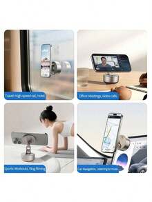 KH20 真空磁吸電動吸附車載手機支架 磁吸介面快速連接手機 電動控制一鍵操作 專為導航場景設計 鈦金色