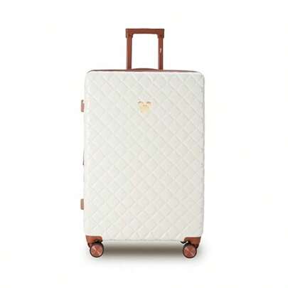 76CM Trolley CASE- Ivory/TAN Suitcase Ivory/TAN