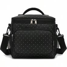 Insulated Reusable Lunch Bag Adult Large Lunch Box For Women And Men With Adjustable Shoulder StrapFront Zipper Pocket And Dual Large Mesh Side Pockets Leopard - 點 - 查看 7