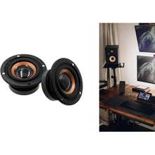 2个2英寸磁性扬声器部件，触摸面板控制同轴连接器，DIY音频扬声器，迷你扬声器PU皮革外壳，黑橙色立体声音频输出 - 外磁喇叭 - 查看 5