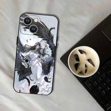 Overlord Cartoon Albedo Phone Case Cover Compatible With  17, 16, 15, 14, 13, 12, 11, Pro, XS, Max, XR, Plus, E, SE4, Mini Black Soft Cover, Cover Compatible With  17 Case,  17 Pro Case,  17 Pro Max Case - Z4 - Visualizzare 9