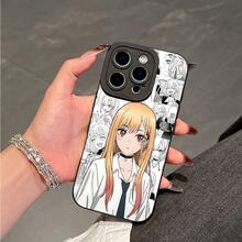 Funda de Teléfono Romántica Anime My Dress-Up Darling Compatible con 17 16e 16 15 14 13 12 11 Pro X XR XSMAX 8 Plus Caída Cubierta Trasera Suave TPU,  de Uso Diario,Accesorio de Teléfono Estiloso,Diseño Impreso con,Material Duradero,Usuarios de iPhone17 17promax - Negro - Ver 2