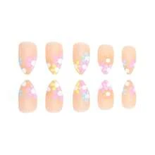Short Fake Nails Flower Press On Nails Almond Nails Full Cover Acrylic Colorful Flase Nails For Women And FFgirls 24PCS{Inchcolor_nameinch:InchColor3inch} - 顏色3 - 查看 3