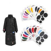 2 件羽绒服补丁，自粘尼龙面料修补贴，防水圆形椭圆形胶带，适用于外套服装帐篷睡袋滑雪裤破洞修补