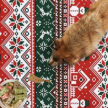 Weihnachtsdekoteppich, Runder Flächenteppich Rutschfester Weihnachtsteppich für den Innenbereich Rot Moderner Schneemann Teppich - Rot und Grün - Übersicht 8