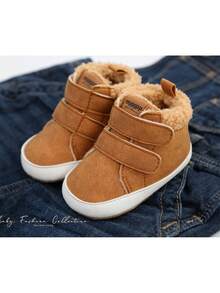Scarpine antiscivolo calde per neonati e bambini, scarpe invernali con suola morbida, stivaletti alla caviglia per neonati, scarpe per bambini - Castano - Visualizzare 11