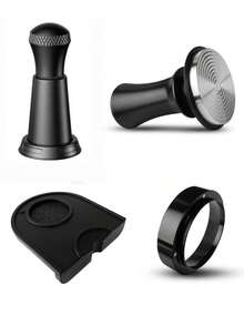 51mm/53mm/58mm Espresso Coffee Tamper, Professional Barista Tamping Tool. With Calibrated Spring, Stainless Steel Design, Adjustable Coffee Distributor, Tamping Mat, Dosing Funnel, Knock Box - Multicolor - View 15