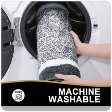 OLANLY Bathroom Rugs 30x20, Extra Soft And Absorbent Microfiber Bath Mat, Non-Slip, Machine Washable, Quick Dry Shaggy Bath Carpet, Suitable For Bathroom Floor, Tub, Shower (Medium, Dark Grey){Inchcolor_nameinch:InchDarkGreyandWhiteinch,Inchsize_nameinch:Inch30\Inchx20\Inchinch} - 深灰色和白色 - 查看 7