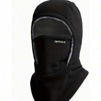 Winter Thermal All-In-One Hat With Neck And Face Mask Covering The Ears, Balaclava Style, Made Of Thick Material, Fits The Face Snugly, Windproof, Suitable For Winter Cycling, Running, Skiing, Fishing, Outdoor Sports And Work, Unisex.