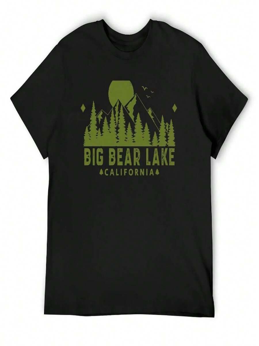Big Bear Lake California Mountain View T-Shirt Customs Vintage Croswit Shirt Man Football T Shirt Oversized T Shirts For Men