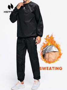 HOTSUIT Men's Sauna Suit, Tear-Resistant Sweat-Wicking Set, Gym Boxing Training Jacket, Durable Fitness Wear, Sportswear, Sauna Suit (Top And Pants), Valentine's Day Gift
