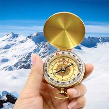 1pc Camping Survival Compass, Waterproof Glow In The Dark Metal Pocket Compass, Brass Alloy Portable Compass, Suitable For Hiking And Outdoor Activities, Camping Party Gifts, No Battery Required - Multicolor - View 8