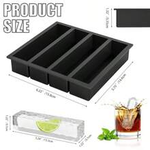 Silicone Ice Cube Trays Large For Whisky Collins Ice Cube Mold Tray Also Used For Butter Mold 2 Count - màu đen - Xem 2